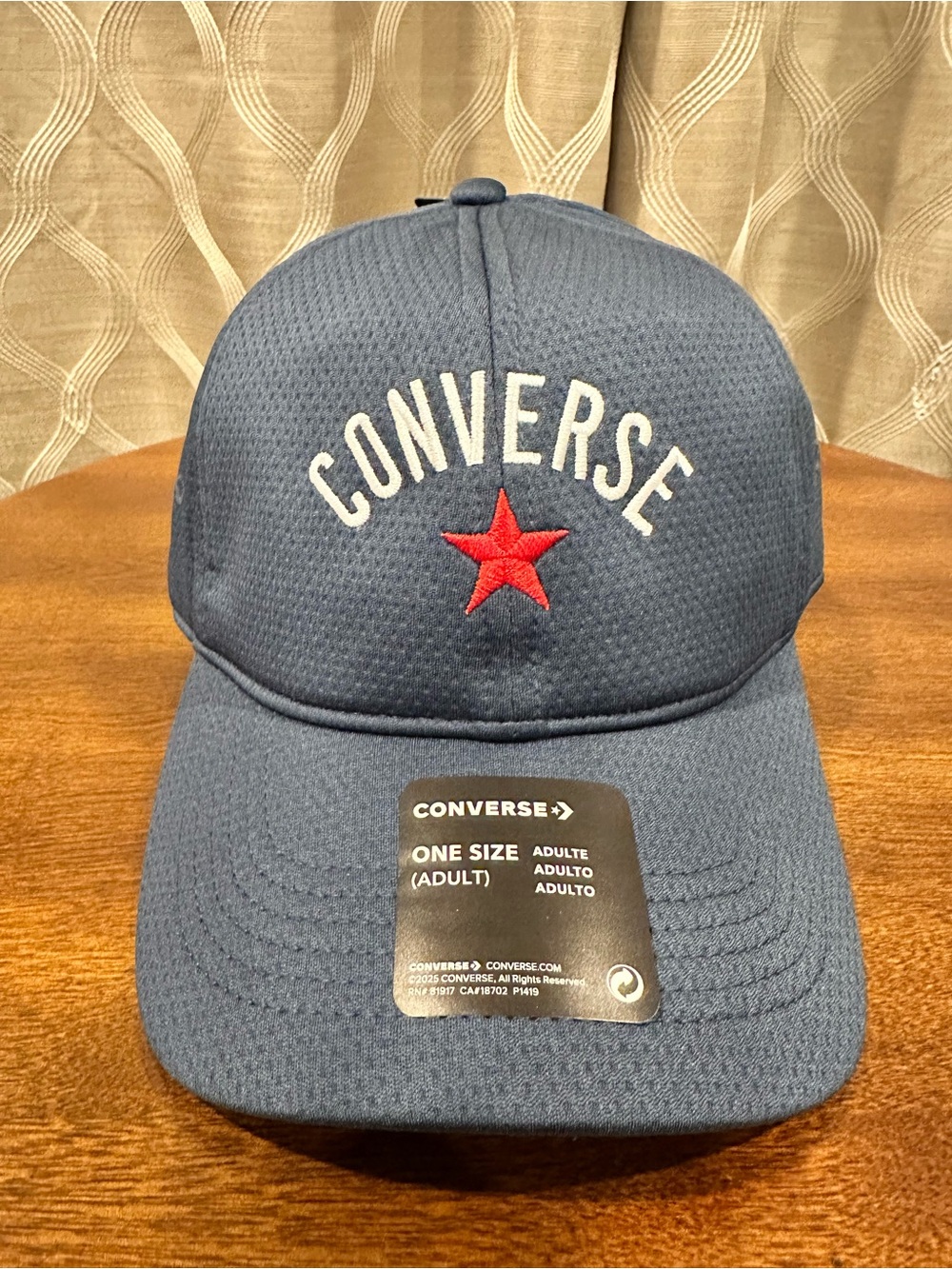 Converse Unisex Adult Blue Baseball Cap with Red Star - NWT